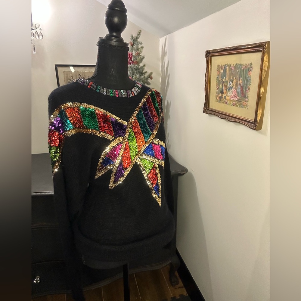 Vintage marine west sequins sweater